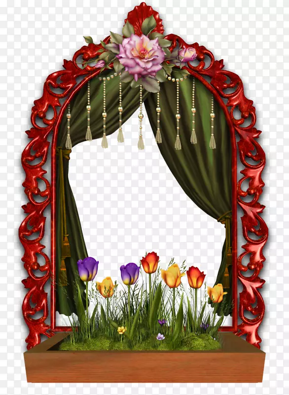 花卉设计窗框