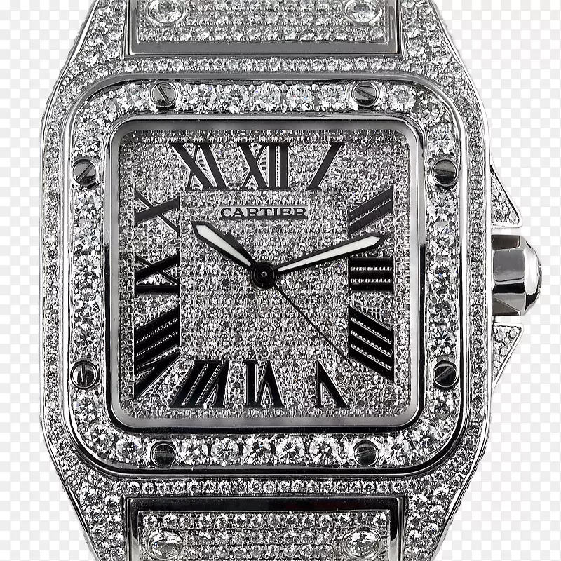 卡地亚桑托斯100手表钻石手镯-手表