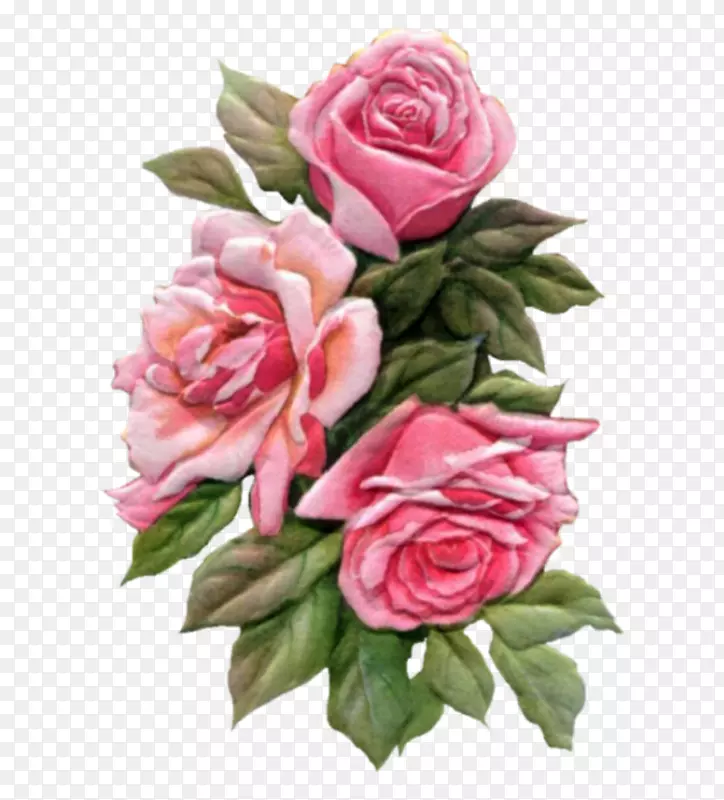 花园玫瑰花卉设计水彩画切花