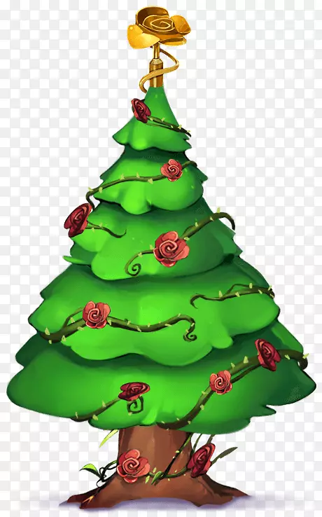 圣诞树装饰圣诞卡-圣诞树