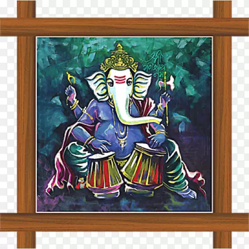 Ganesha Mahadeva Lakshmi Krishna绘画-Ganesha
