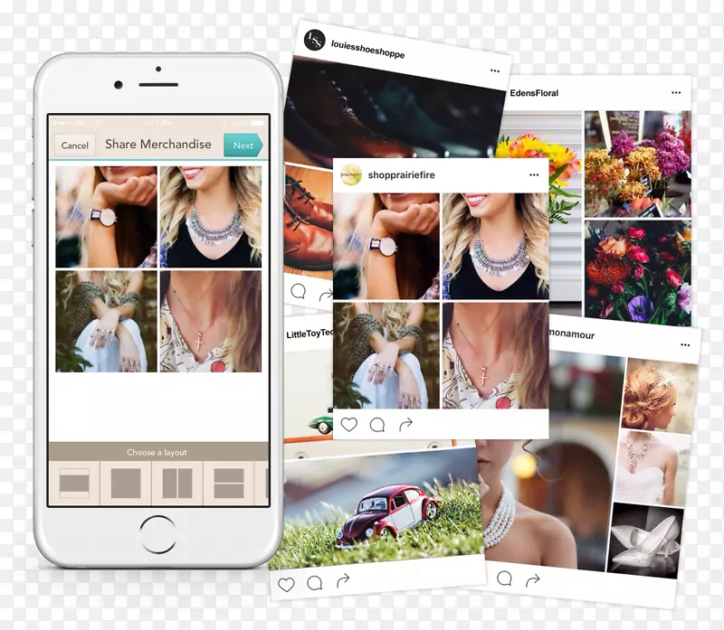 智能手机视频社交媒体拼贴Instagram-智能手机