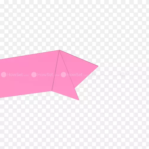 线角粉红色m折纸-半折