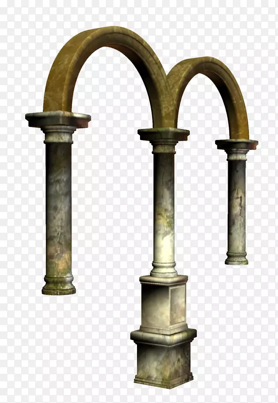 柱拱喷泉花园-柱