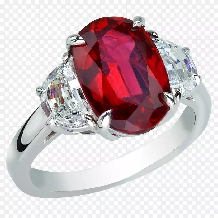 红宝石订婚戒指钻石宝石红宝石