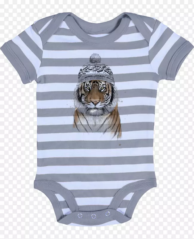 婴儿和幼童一件t恤袖子体装婴儿西伯利亚虎