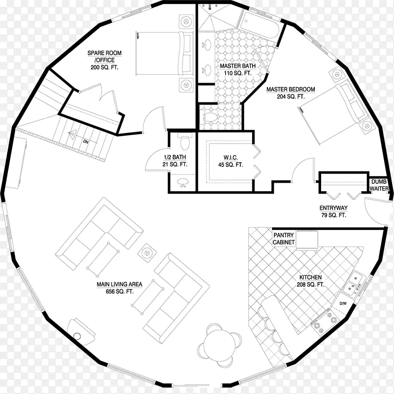 住宅平面图室内设计服务整体穹顶房