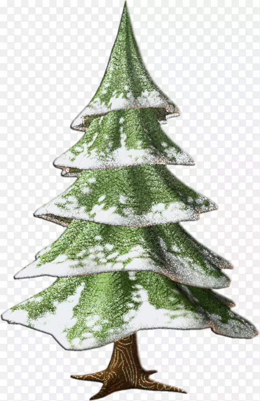 云杉圣诞树装饰剪贴画-圣诞树