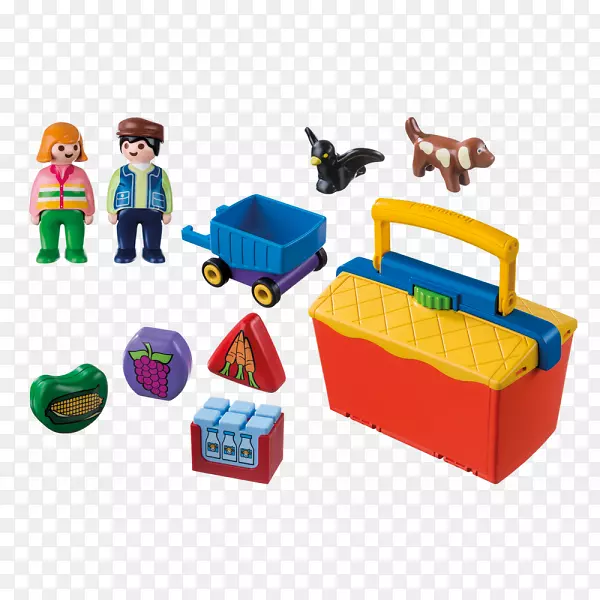 Playmobil玩具零售市场摊位游戏-玩具