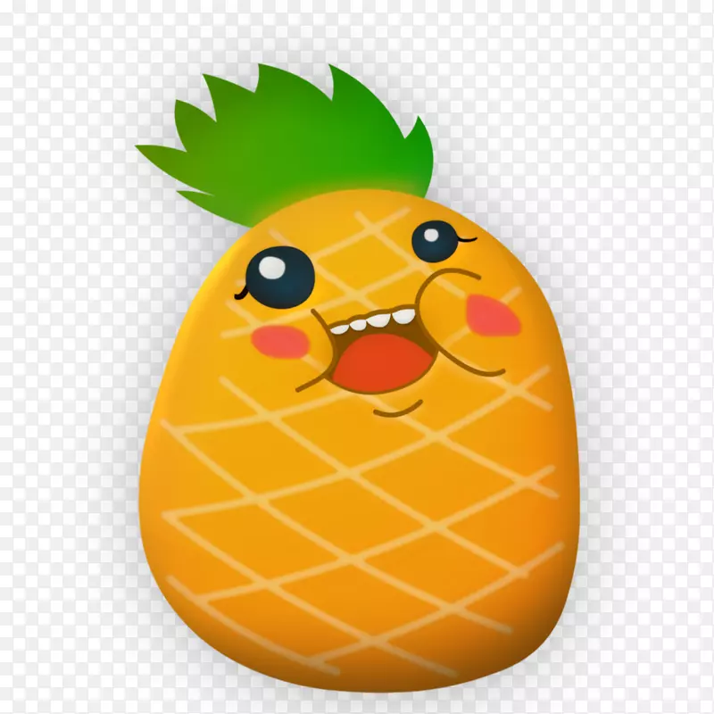菠萝水果，橘子，卡通-菠萝
