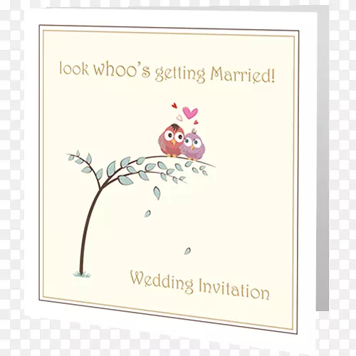鸟纸贺卡卡通-可爱的婚礼邀请函