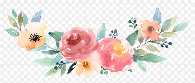 花卉设计水彩画纸兔设计