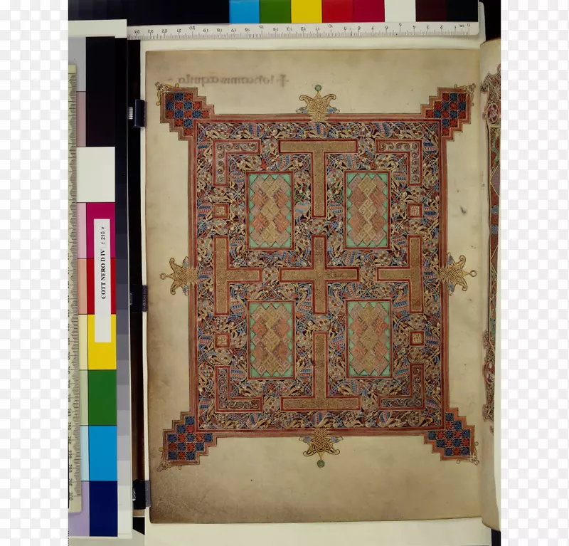 林迪法福音书可汗学院照亮手稿绝缘体艺术地毯页-固化谷仓