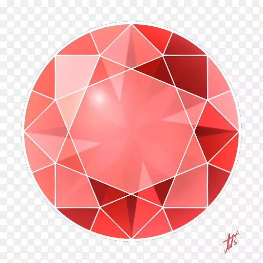 CMYK红色钻石模型