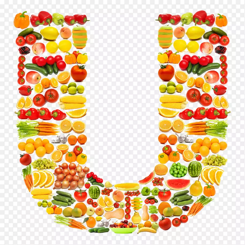 水果字母摄影蔬菜字母表-u