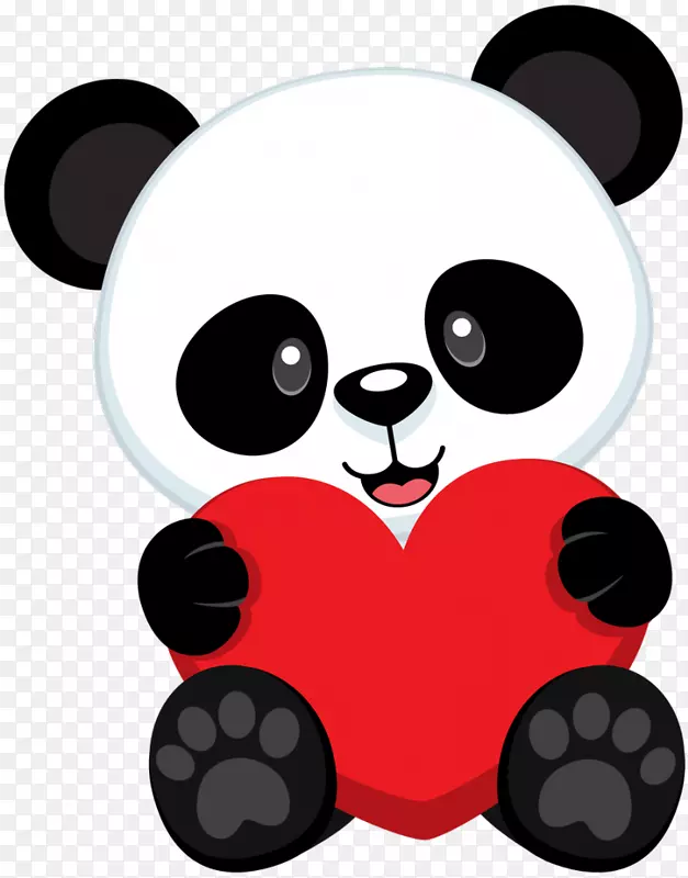 大熊猫动物画剪贴画