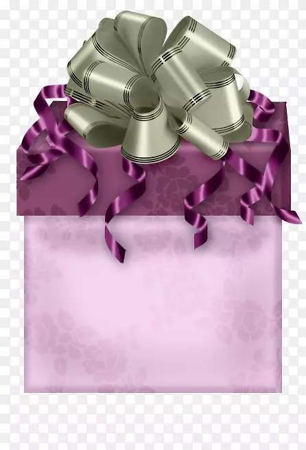 礼品丝带圣诞盒紫色礼物