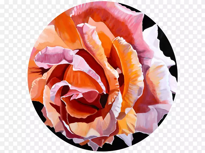 花园玫瑰艺术作画画布-桃花花环