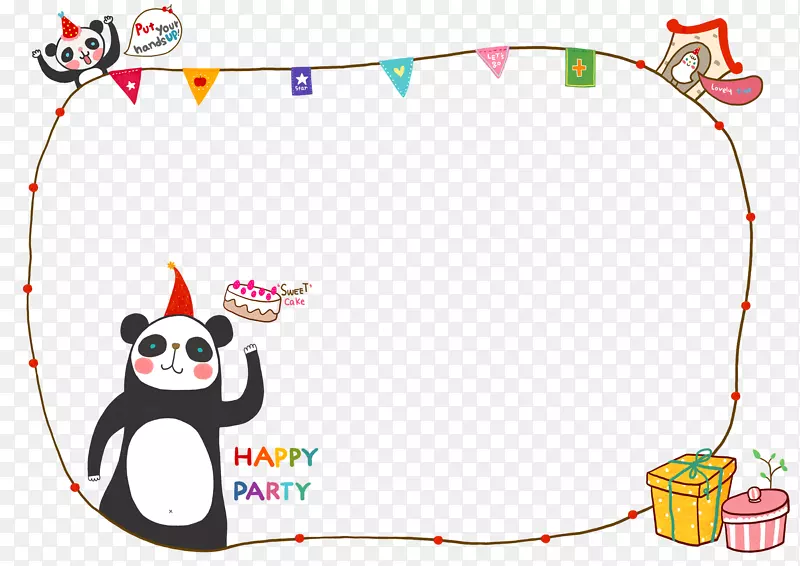 大熊猫卡通语言气球设计