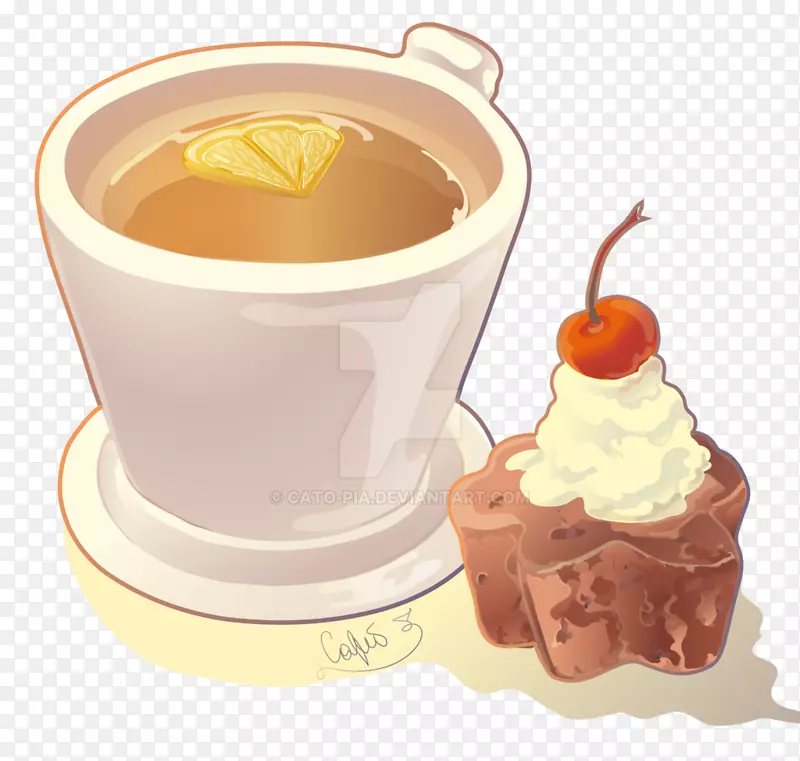 冷冻甜点咖啡杯风味茶