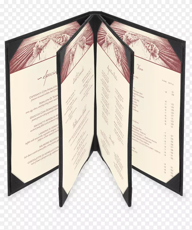 纸质餐厅菜单字体菜单