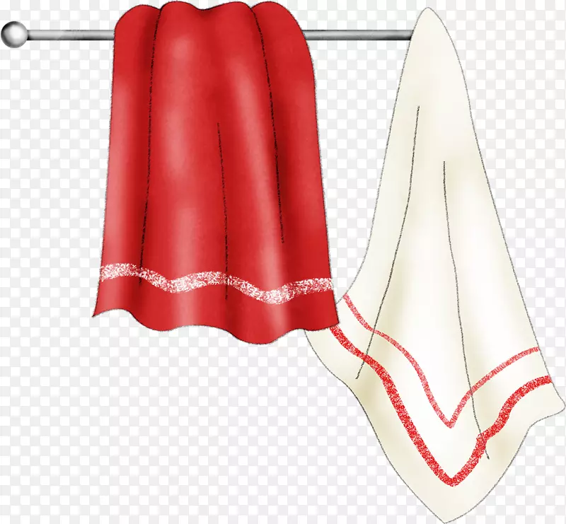 毛巾纺织红剪贴画.红色毛巾