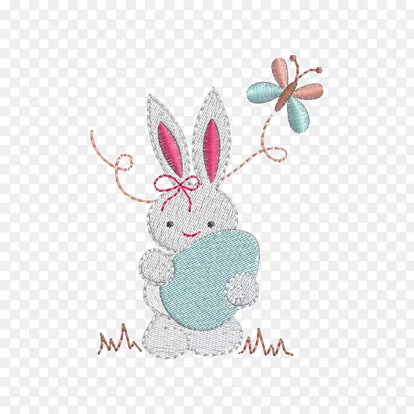 复活节兔子机刺绣-兔子
