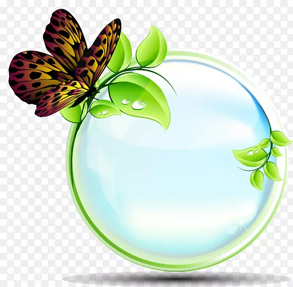蝴蝶生态自然环境植物剪贴画-蝴蝶