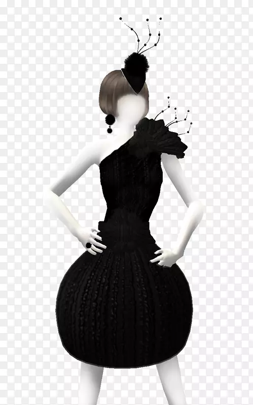 小黑裙肩白裙