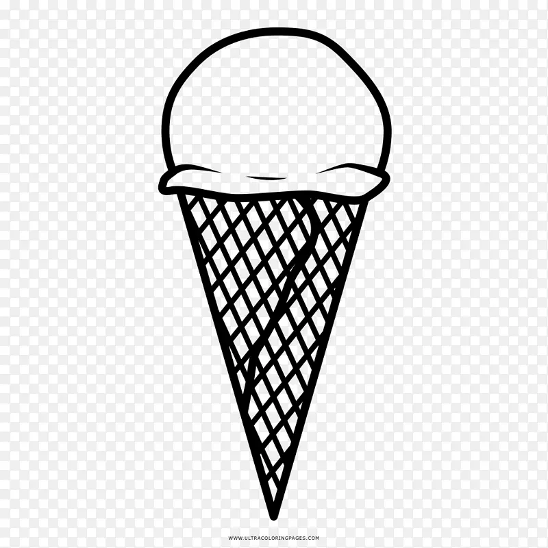 冰淇淋圆锥形冰糕画华夫饼冰淇淋