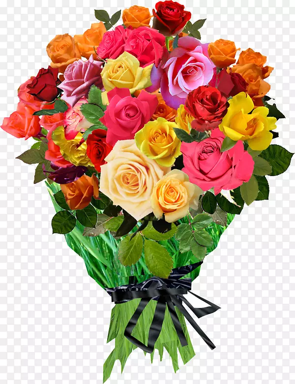 鲜花，玫瑰，切花，礼物-明亮的花束