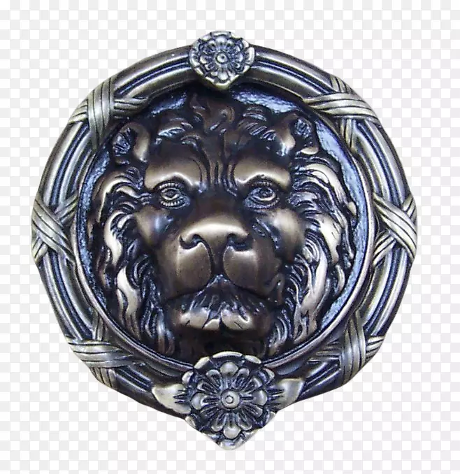 狮子门环铜门家具-狮子