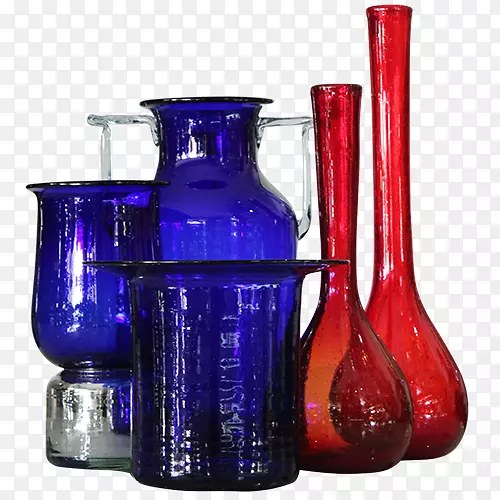 玻璃瓶钴蓝花瓶液体玻璃