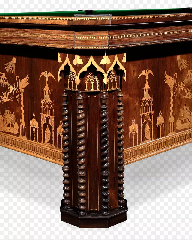 桌球桌哥特式复兴建筑台球古董哥特式风格