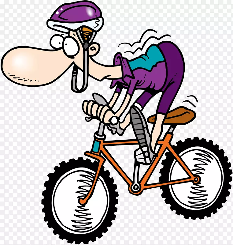 自行车卡通幽默自行车剪贴画
