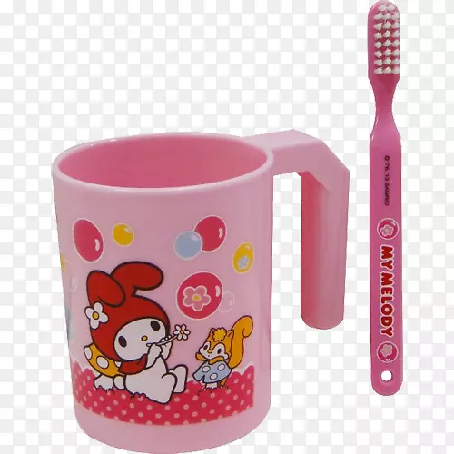 牙刷杯健康粉红m牙刷