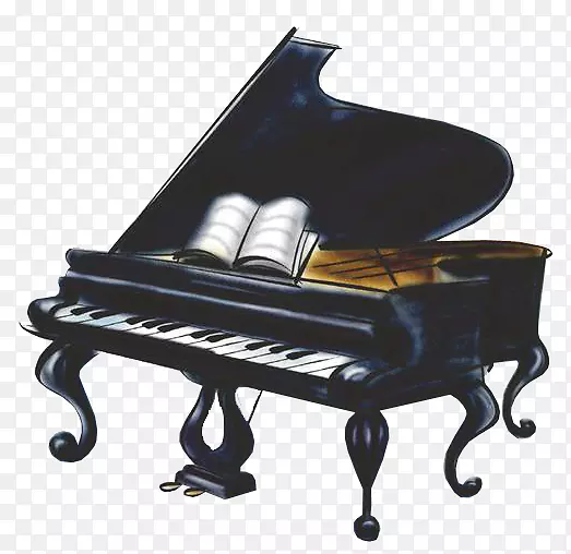 钢琴卡通音符-钢琴