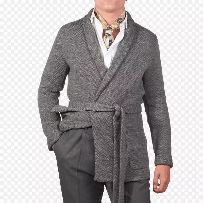羊毛衫领带披肩灰色腰带