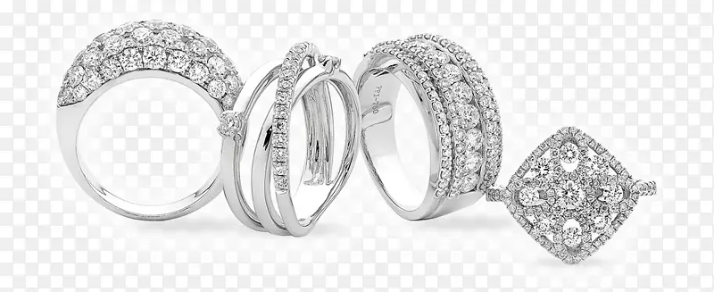 耳环，结婚戒指，珠宝，银-GR