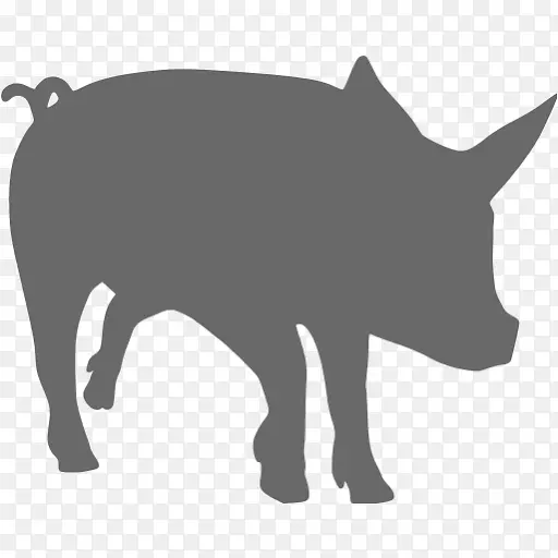 黑伊比利亚猪肋骨贴牌剪贴画-猪