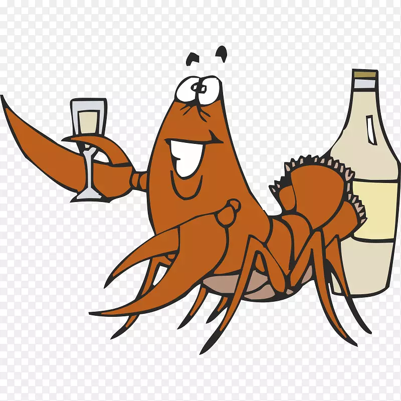 蟹类小龙虾作食物剪贴画-螃蟹