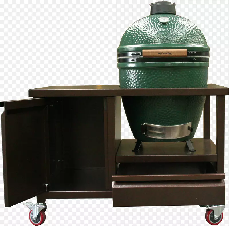 大绿蛋，大卡玛多户外烧烤架和顶部炊具附件箱