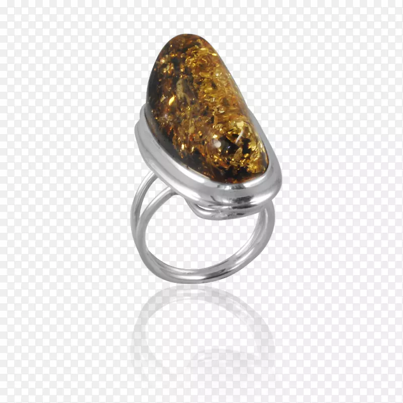 波罗的海琥珀戒指珠宝宝石戒指