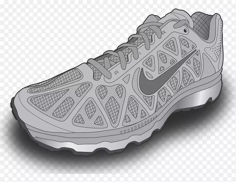 运动鞋远足靴鞋合成橡胶土坯插画.不规则线条