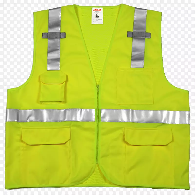 金边无袖衬衫高能见度服装带绿色背向的Vis