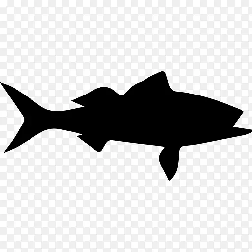 鲨鱼剪影鱼剪贴画-鲨鱼