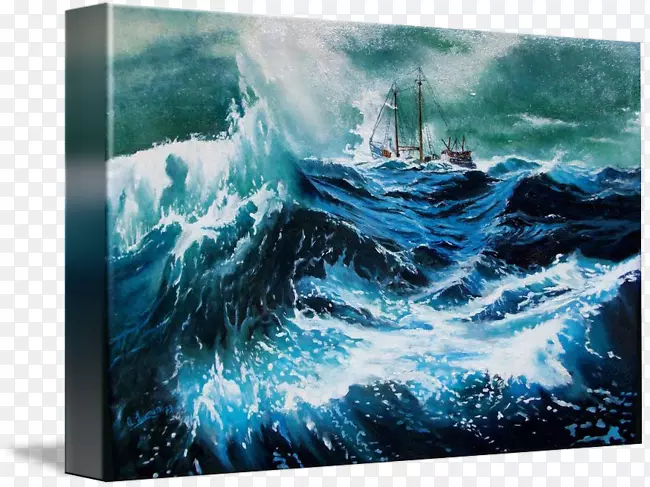 绘画意象艺术海洋-暴风雨的海洋