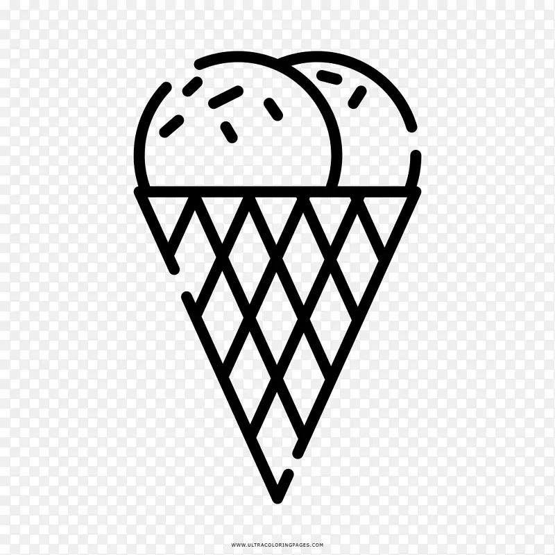 冰淇淋着色书画圆锥冰淇淋冰棒和酒吧厨师-冰淇淋