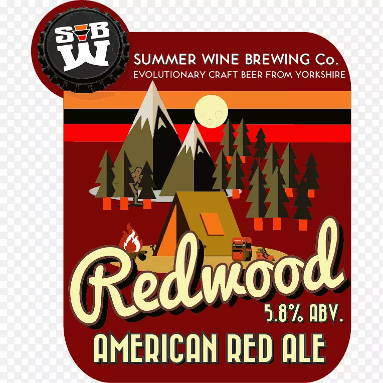 俄勒冈州浅水啤酒品牌标志-红木