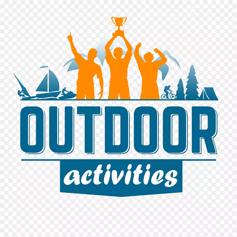 户外康乐、钓鱼、远足、野营标志-户外活动